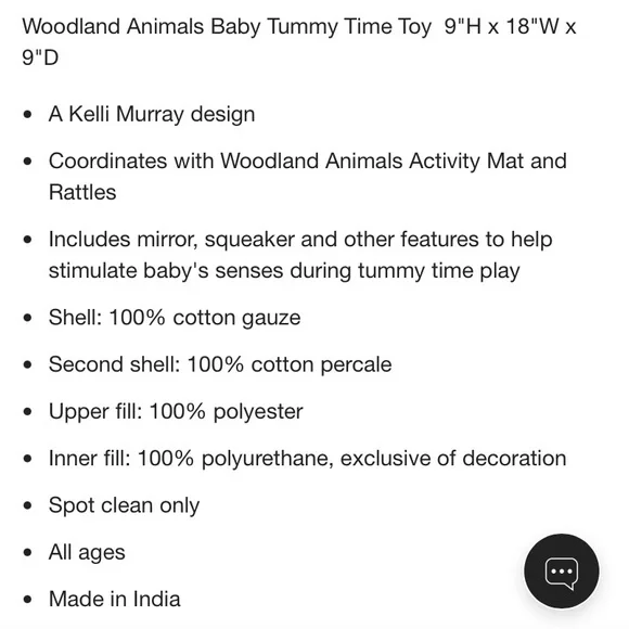 Woodland Animals Baby Tummy Time Toy - Picture 12 of 12
